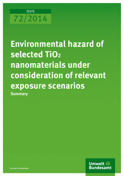 72/2014 Environmental hazard of selected TiO