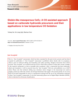 Globin-like mesoporous CeO : A CO assisted approach