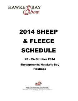 2014 SHEEP &amp; FLEECE SCHEDULE 22 – 24 October 2014