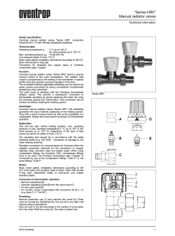 “Series HRV” Manual radiator valves Technical information