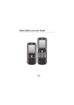 Nokia 8600 Luna User Guide 9200818 2 Issue