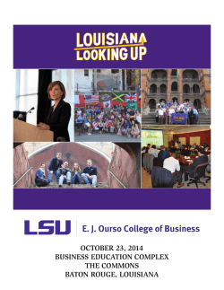 OCTOBER 23, 2014 BUSINESS EDUCATION COMPLEX THE COMMONS BATON ROUGE, LOUISIANA