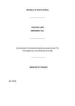 REPUBLIC OF SOUTH AFRICA TAXATION LAWS AMENDMENT BILL