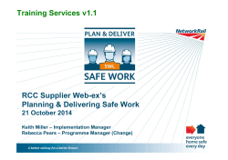 RCC Supplier Web-ex’s Planning &amp; Delivering Safe Work Training Services v1.1