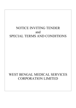 NOTICE INVITING TENDER and SPECIAL TERMS AND CONDITIONS