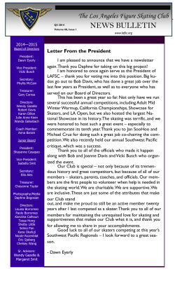 Los Angeles Figure Skating Club Q3 2014 Newsletter