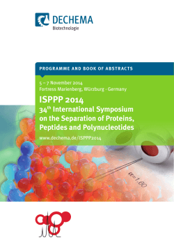 Isppp 2014 34 International symposium on the separation of proteins,