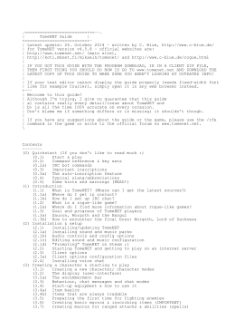 .=========================+==&minus;&minus;. |      TomeNET Guide   ... +=========================+&minus; | Latest update: 24. October 2014 &minus; written by C....