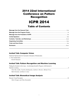 ICPR 2014 2014 22nd International Conference on Pattern Recognition
