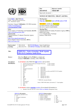 2014-09-03 TDED 089 NOTICE OF MEETING / DRAFT AGENDA