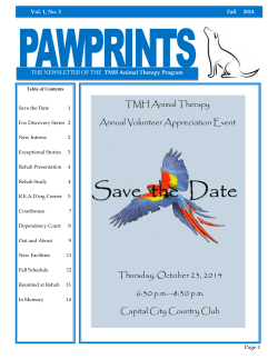 Save  the  Date TMH Animal Therapy Annual Volunteer Appreciation Event