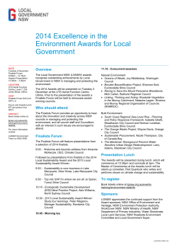 2014 Excellence in the Environment Awards for Local Government