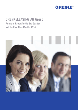 GRENKELEASING AG Group Financial Report for the 3rd Quarter