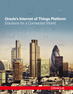 Oracle’s Internet of Things Platform Solutions for a Connected World
