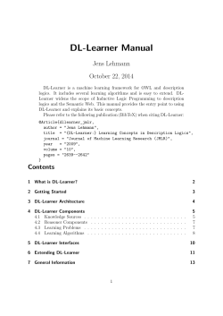 DL-Learner Manual Jens Lehmann October 22, 2014