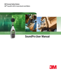 SoundPro User Manual  3M Personal Safety Division