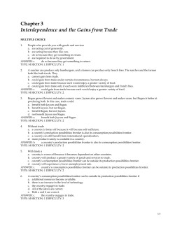 Chapter 3 Interdependence and the Gains from Trade