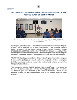 PHL CONSULATE GENERAL WELCOMES PARTICIPANTS OF PNP-