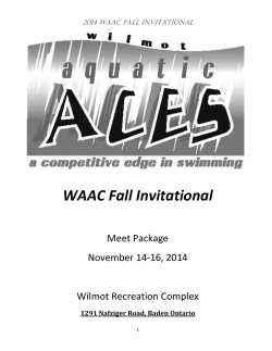 WAAC Fall Invitational  Meet Package November 14-16, 2014