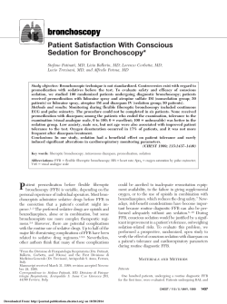 Patient Satisfaction With Conscious Sedation for Bronchoscopy*
