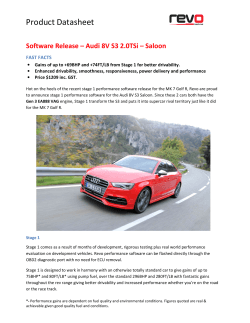Product Datasheet  Software Release – Audi 8V S3 2.0TSi – Saloon