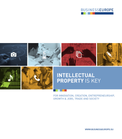 Intellectual propertY For innovation, creation, entrepreneurship, growth &amp; jobs, trade and society