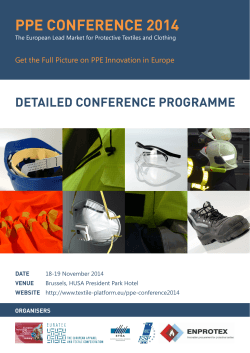 PPE CONFERENCE 2014 DETAILED CONFERENCE PROGRAMME