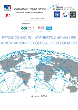 reconciling eu interests and values a neW vision For gloBal develoPMent