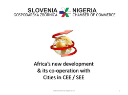 Africa’s new development &amp; its co-operation with Cities in CEE / SEE