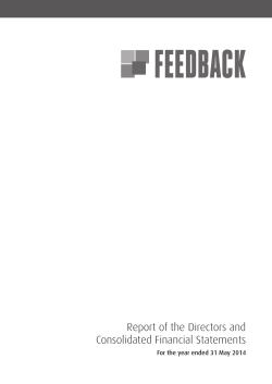 FEEDBACK Report of the Directors and Consolidated Financial Statements