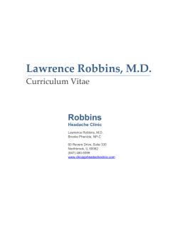 Lawrence Robbins, M.D. Robbins Curriculum Vitae