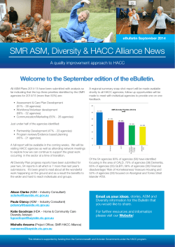 SMR ASM, Diversity &amp; HACC Alliance News eBulletin September 2014