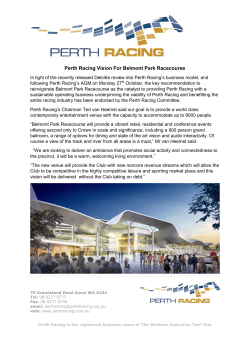 Perth Racing Vision For Belmont Park Racecourse