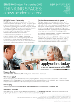 THINKING SPACES: a new academic arena ENVISION Student Partnership 2015