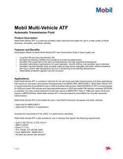 Mobil Multi-Vehicle ATF Automatic Transmission Fluid Product Description