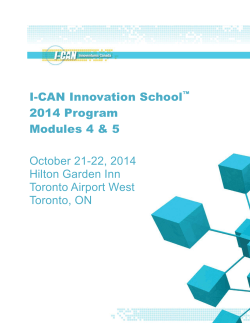 I-CAN Innovation School 2014 Program Modules 4 &amp; 5