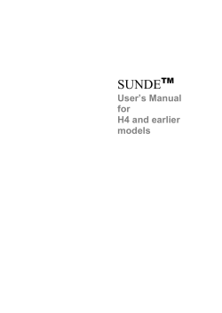 SUNDE User’s Manual for
