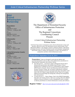 The Department of Homeland Security Office of Infrastructure Protection and The Regional Consortium