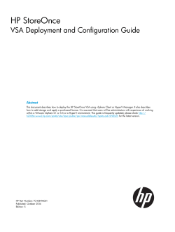 HP StoreOnce VSA Deployment and Configuration Guide Abstract
