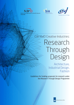 Research Through Design Call NWO Creative Industries: