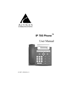 User Manual IP 705 Phone ™ 01/2007  4290-0014-5.1