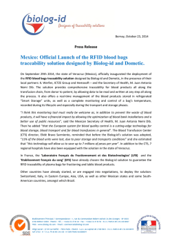 Mexico: Official Launch of the RFID blood bags