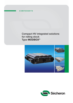 Compact HV integrated solutions for rolling stock Type MODBOX ®