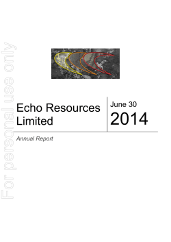 2014 For personal use only Echo Resources Limited