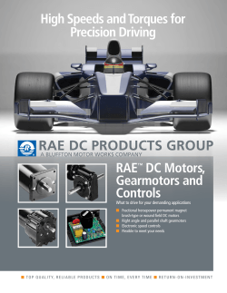 High Speeds and Torques for Precision Driving RAE DC Motors,