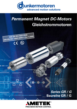 Permanent Magnet DC-Motors Gleichstrommotoren Series GR / G Baureihe GR / G