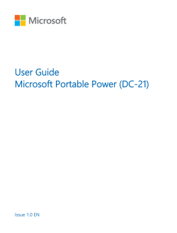 User Guide Microsoft Portable Power (DC-21) Issue 1.0 EN