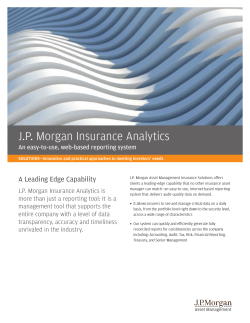 J.P. Morgan Insurance Analytics A Leading Edge Capability