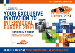 YOUR EXCLUSIVE INVITATION TO INTERMODAL EUROPE 2014