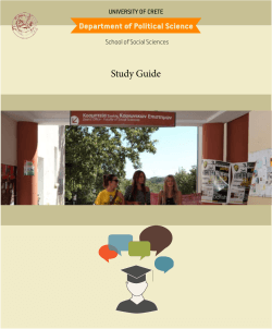 Study Guide Department of Political Science School of Social Sciences UNIVERSITY OF CRETE
